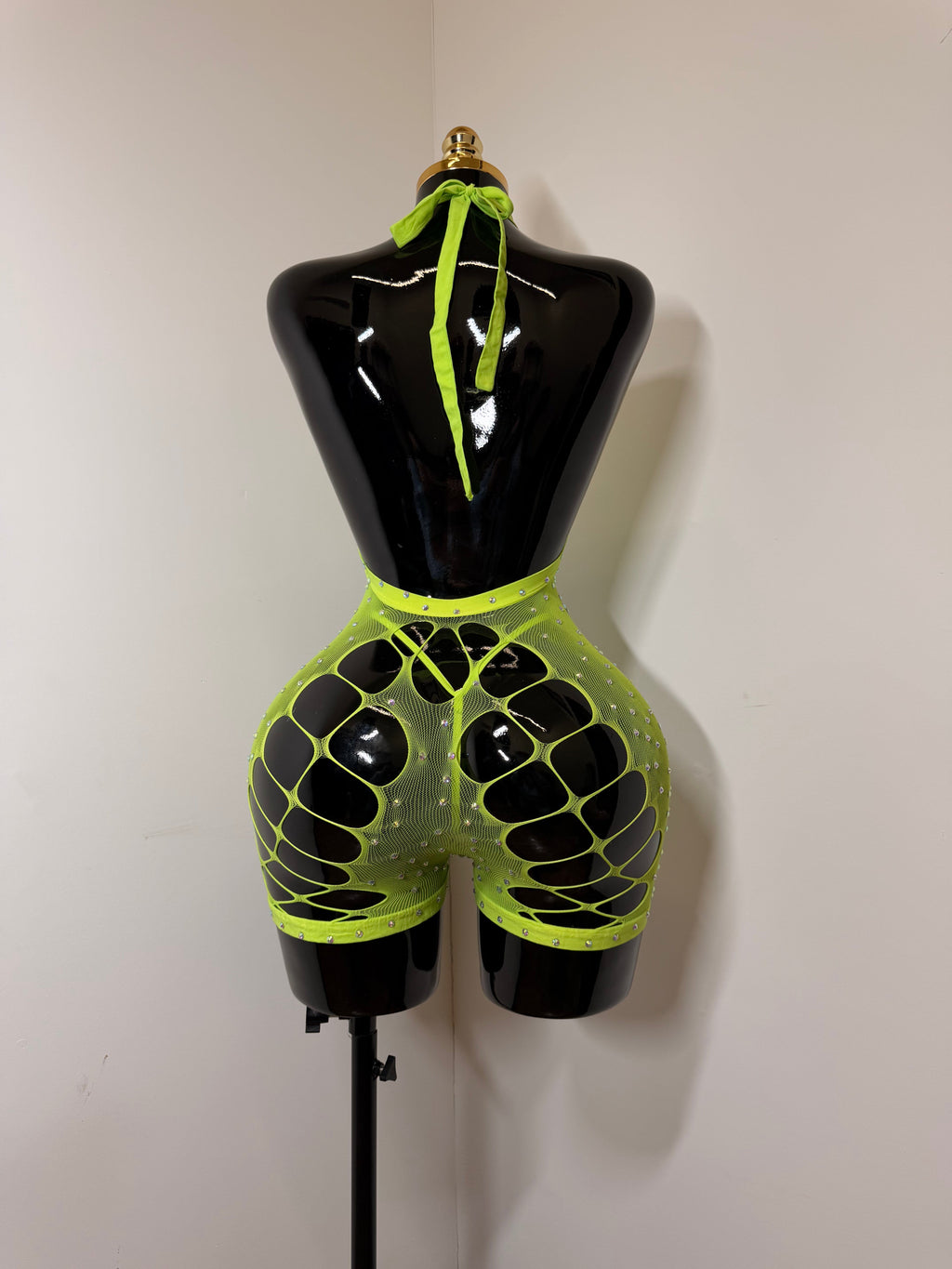 Green Romper w/ Matching Thong Money Maker - One Size Fits All