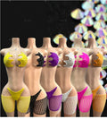 Rhinestone 3-Piece Fishnet Set